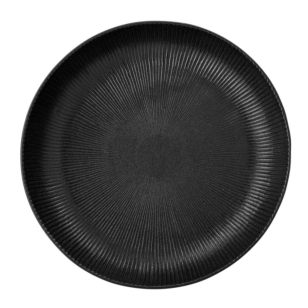 Bloomingville Neri Servierschüssel, Schwarz, 4L, Steingut, dänisches Design