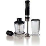Ariete Moderna Stabmixer-Set, Schwarz, 3in1 Pürierstab Set, 1000W, Modernes Design