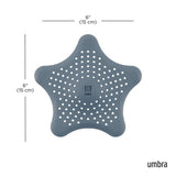 Umbra Starfish Abfluss Haarfänger mit Saugnäpfen, Silikon Abflusssieb, in Schieferblau