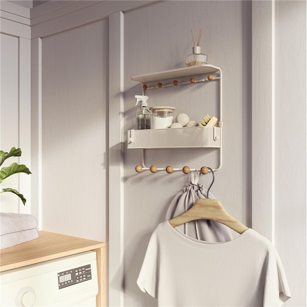 Umbra Estique Regal mit 10 Haken, Accessoire Organizer für den Eingang, in Weiß