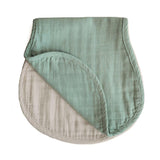 Mushie Musselin-Spucktuch 2er-Pack, Roman Green/Fog, aus 100% Bio-Baumwolle