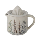 Bloomingville Bea Zitronenpresse, Natur, Steingut, mit Blumenmotiv, dänisches Design