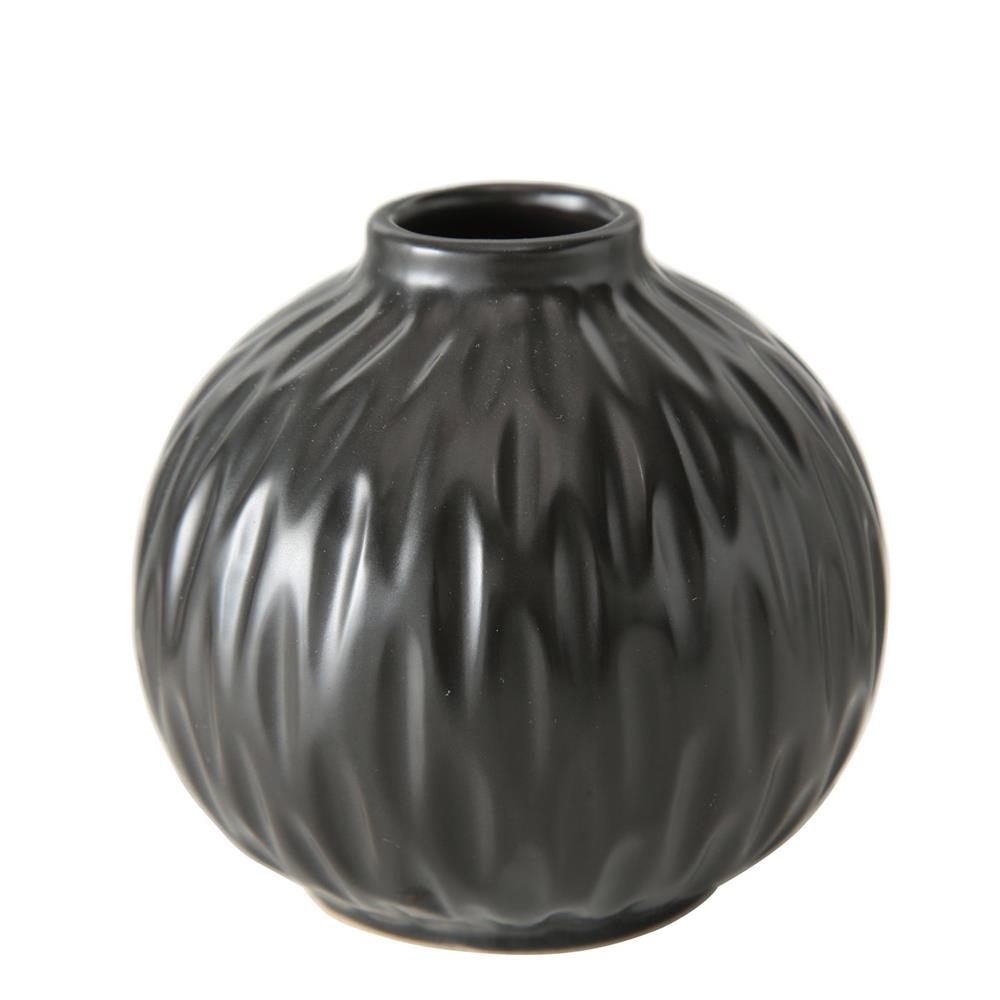 BOLTZE Vase Zalina 4er Set Schwarz Keramik Blumenvasen Dekovasen Skandinavisches Design
