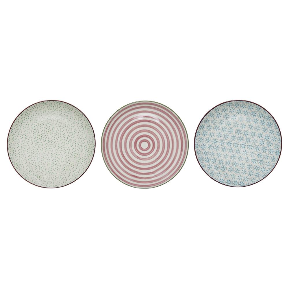Bloomingville Patrizia Teller, 3er Set, 20cm, Steingut, dänisches Design