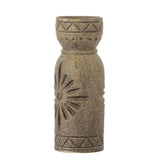 Bloomingville Tarun Deko‑Vase braun L20,5 cm aus Steingut – skulpturale Vase für Wohnzimmer