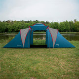 NILS CAMP Highland Zelt für 6 Personen Blau-Grau - großes Familienzelt mit Vorraum für Camping & Outdoor