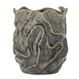 Bloomingville Soumia Deko-Vase, Grau, Steingut D16,5xH19 cm