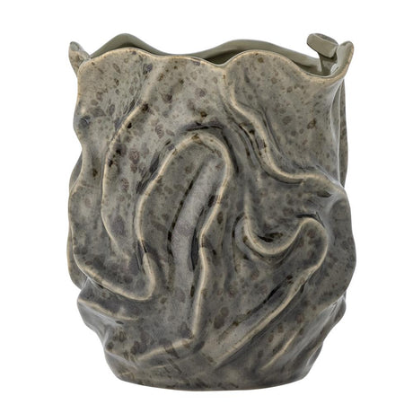 Bloomingville Soumia Deko-Vase, Grau, Steingut D16,5xH19 cm