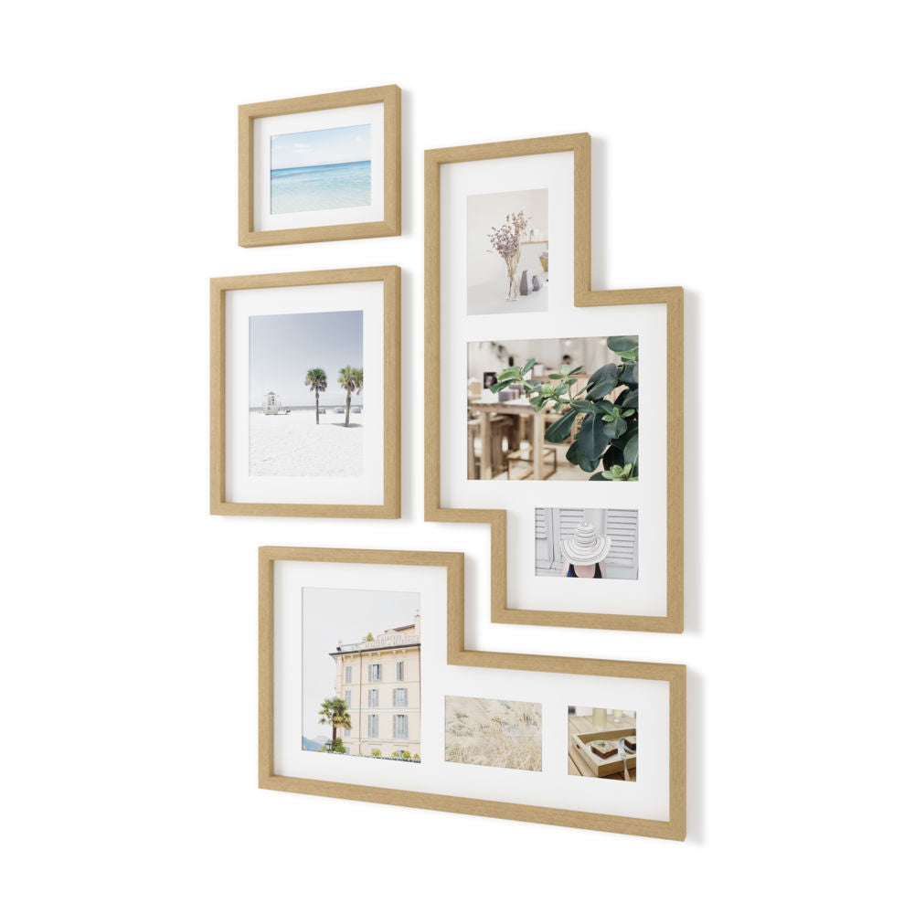 Umbra Mingle Galerie Bilderrahmen-Set und Fotocollage in Natur, 4-teilig