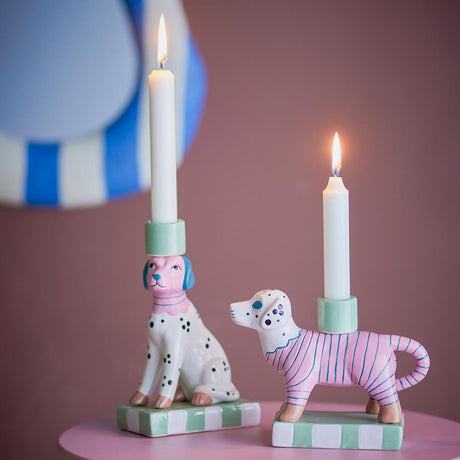 Bloomingville Doglie Kerzenhalter Rose Steingut 2er Set