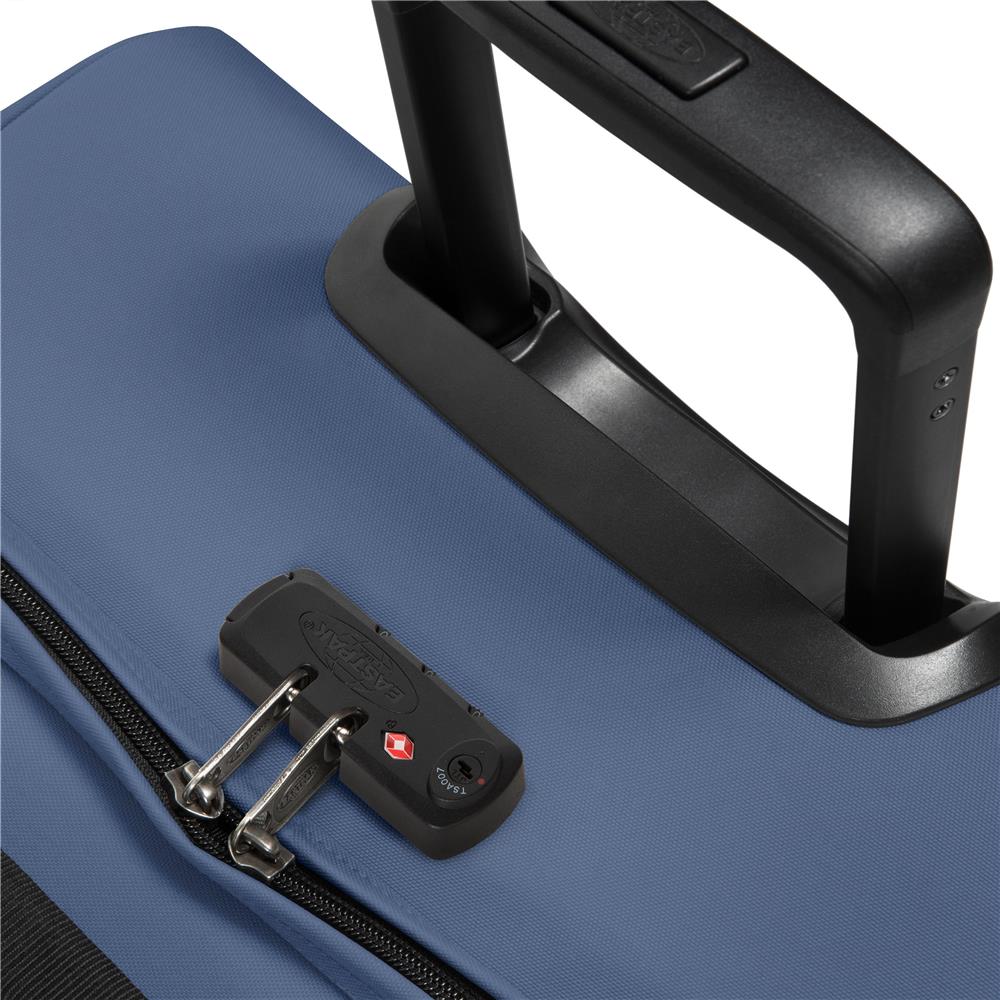 Eastpak TRANVERZ S, Kleiner Reisetrolley, Powder Pilot (blau), 42L, Rollkoffer mit 2 Rädern und TSA-Schloss