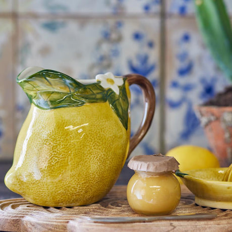 Bloomingville Limone Krug Steingut gelb 1340 ml D13xH16 cm Zitronenoptik