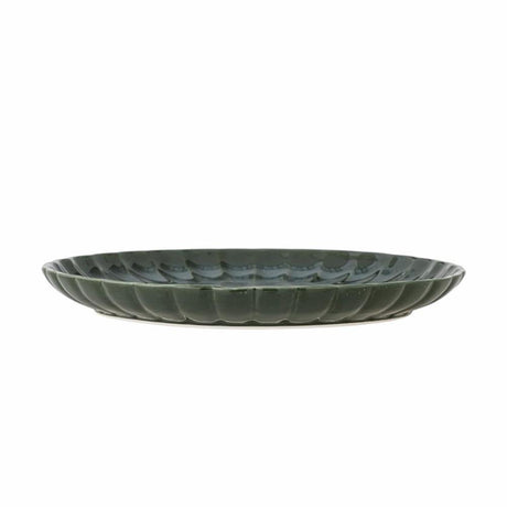 Bloomingville Latina Teller, Dunkelgrün, 27 cm, Steingut, Speiseteller, dänisches Design