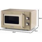 Ariete Vintage Mikrowelle, Beige, 20L Mikrowellenofen im Retro-Design, 800W, 5 Stufen