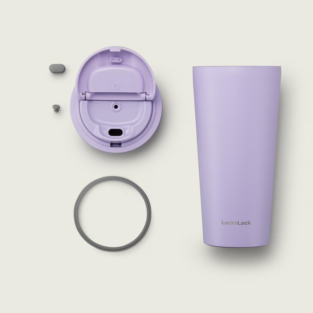 LocknLock One-Touch Clip Thermobecher 550 ml Schwarz - Isolierbecher To Go Edelstahl