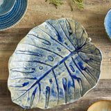 Bloomingville Rowan Servierplatte blau Steingut 32,5x26,5 cm