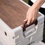 NILS CAMP Campingbox 32L mit Tischfunktion klappbar Aufbewahrungsbox Weiß
