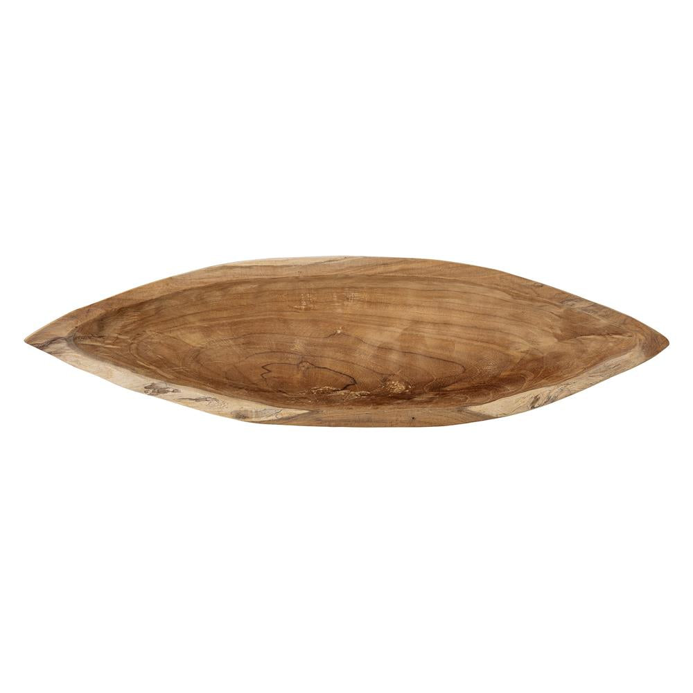 Bloomingville Laveen Tablett aus Teakholz, Natur, 60 cm für Servieren & Dekorieren