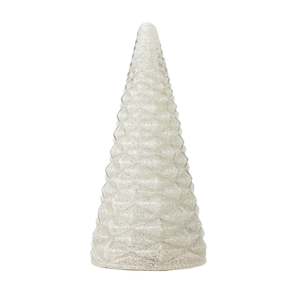 Bloomingville Emilius Deko-Baum, Weiß, Glas Weihnachtsbaum 32,5 cm