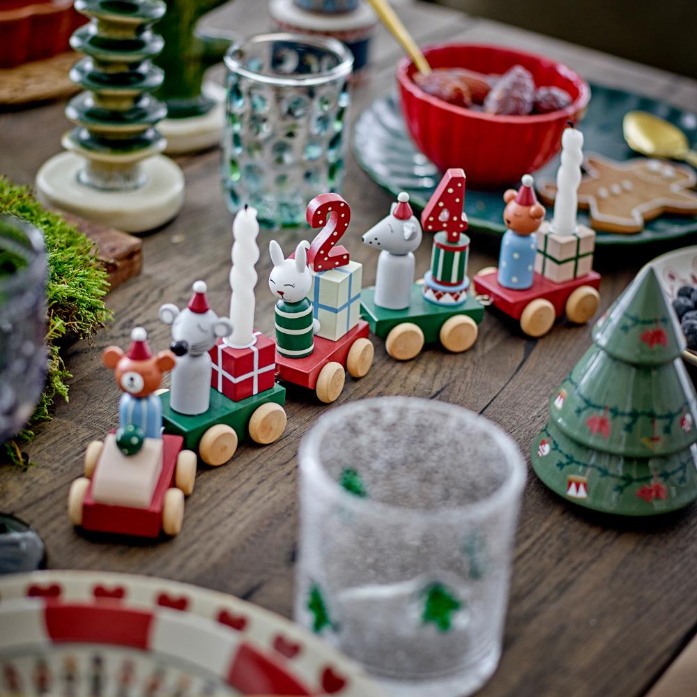 Bloomingville Junaid Weihnachtszug, Weihnachtsdekoration Adventszug mit Kerzenhalter