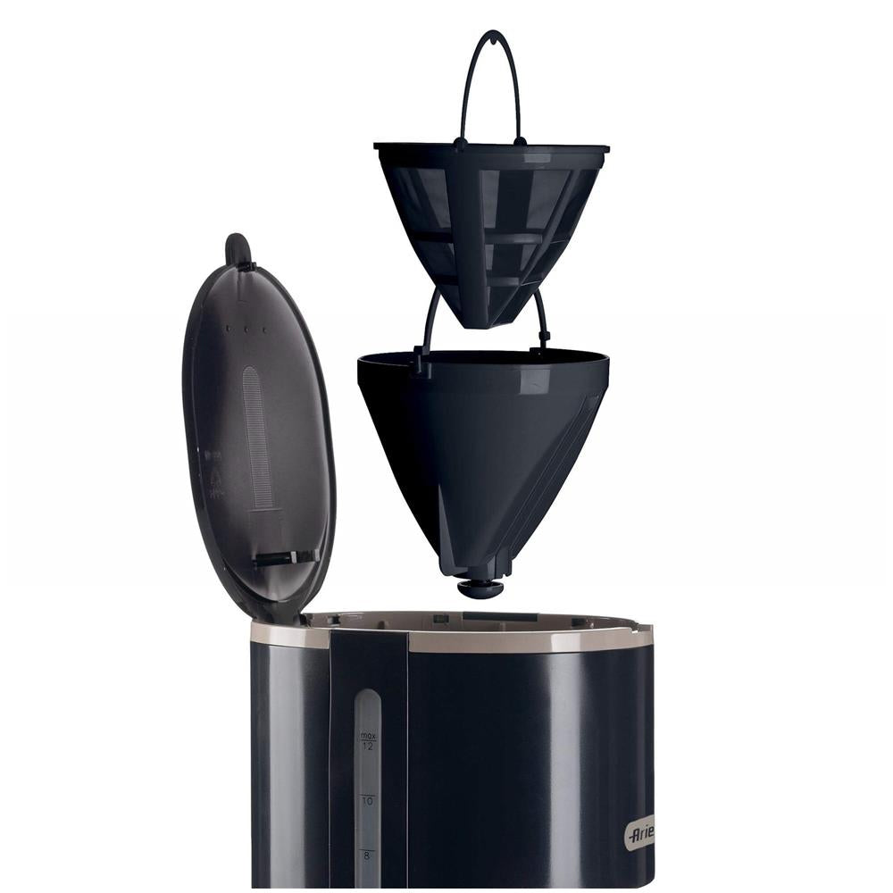 Ariete Breakfast Filterkaffeemaschine, Dunkelgrau, 12 Tassen Kaffeemaschine, Klassisches Design