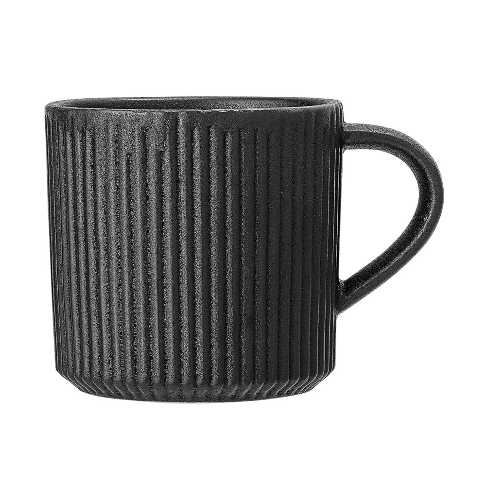 Bloomingville Neri Tasse, Schwarz, 350ml, Steingut, dänisches Design