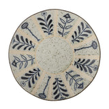 Bloomingville Leonie Teller in Beige/Blau, 21cm, aus Steingut