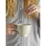 Bloomingville Maple Becher, Blau, 420ml, Steingut, dänisches Design