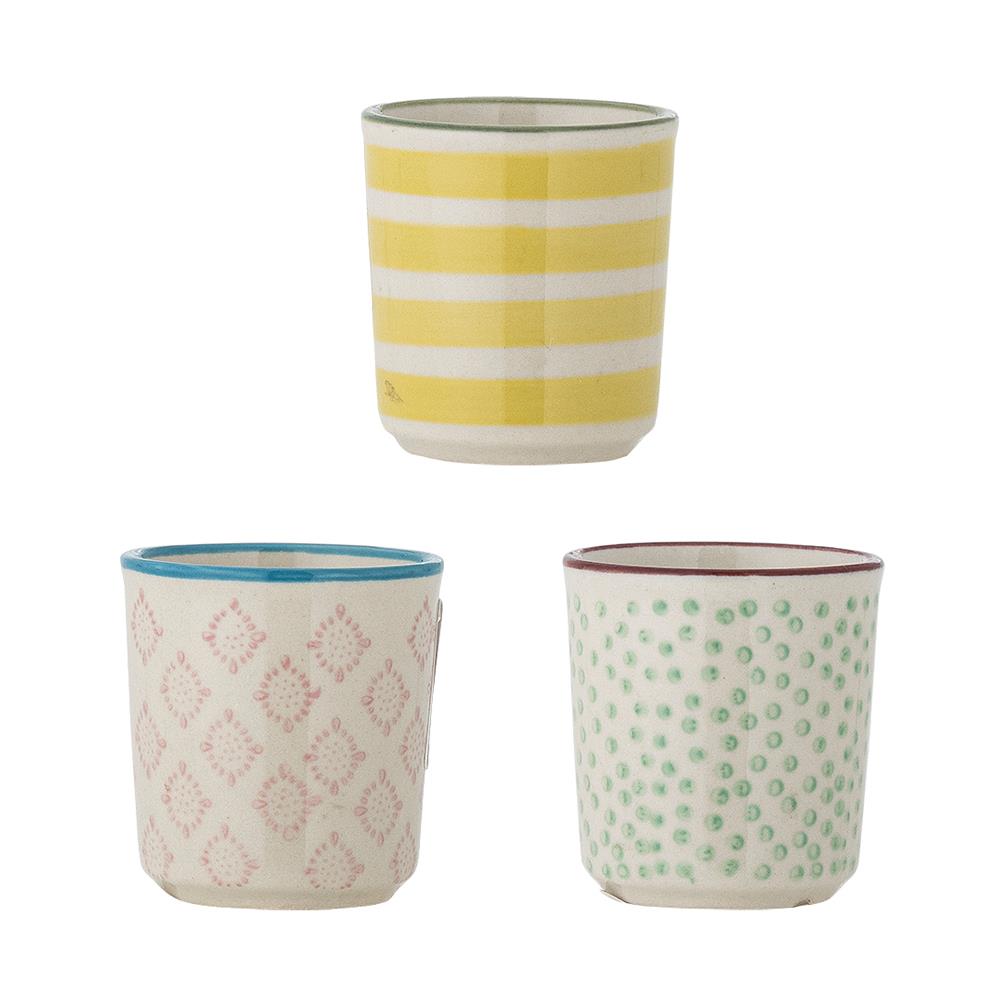 Bloomingville Patrizia Eierbecher, 3er Set, Steingut, dänisches Design