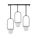 Umbra Triflora Vase Hängeblumentopf Wandvase Blumenampel für Wand und Decke 3er-Set Weiß/Schwarz