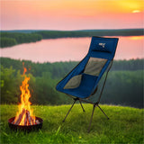 NILS CAMP ultraleichter Klappstuhl in Marineblau - kompakter Campingstuhl mit hoher Rückenlehne
