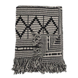 Bloomingville Gutte Decke 160x130cm Schwarz Baumwolle Sofadecke Tagesdecke Kuscheldecke Überwurf