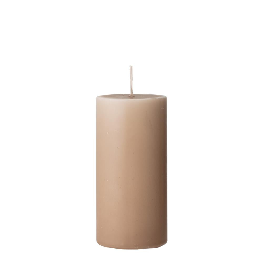 Bloomingville Anja Stumpenkerze Hellbraun 15 cm – Unparfümierte Dekokerze aus Paraffin