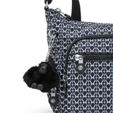 Kipling GABBIE S, Kleine Umhängetasche, Signature Print (blau), Schultertasche mit vielen Fächern