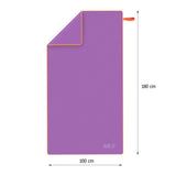 NILS Mikrofaserhandtuch 180x100 cm in Violett - schnelltrocknendes Handtuch für Camping, Strand & Sport