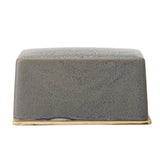 Bloomingville Kendra Butterdose mit Deckel in Grau aus Steingut im Wabi-Sabi Look