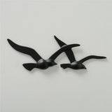 BOLTZE Wandobjekt Möwe Birdy 2er Set Schwarz Wanddeko Vögel Metall Maritimes Skandinavisches Design