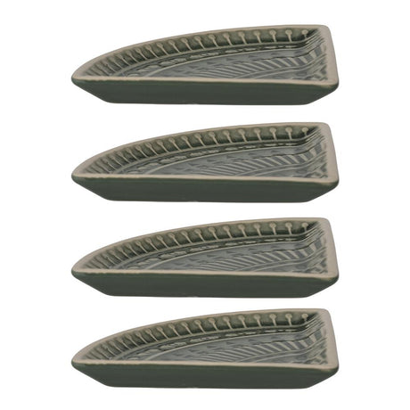 Bloomingville Rani Schale, 4er Set, Grün, Steingut L11xH1xW11 cm, dänisches Design