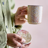 Bloomingville Yuma Becher Deckel Teesieb natur Steingut 250 ml