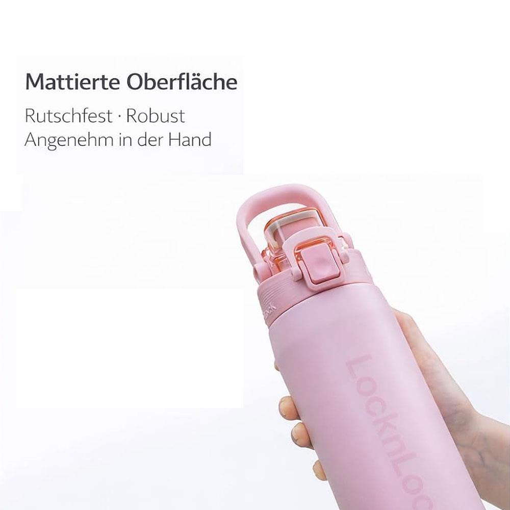 LocknLock Edelstahl Trinkflasche 720 ml Schwarz - Thermoflasche One-Touch auslaufsicher