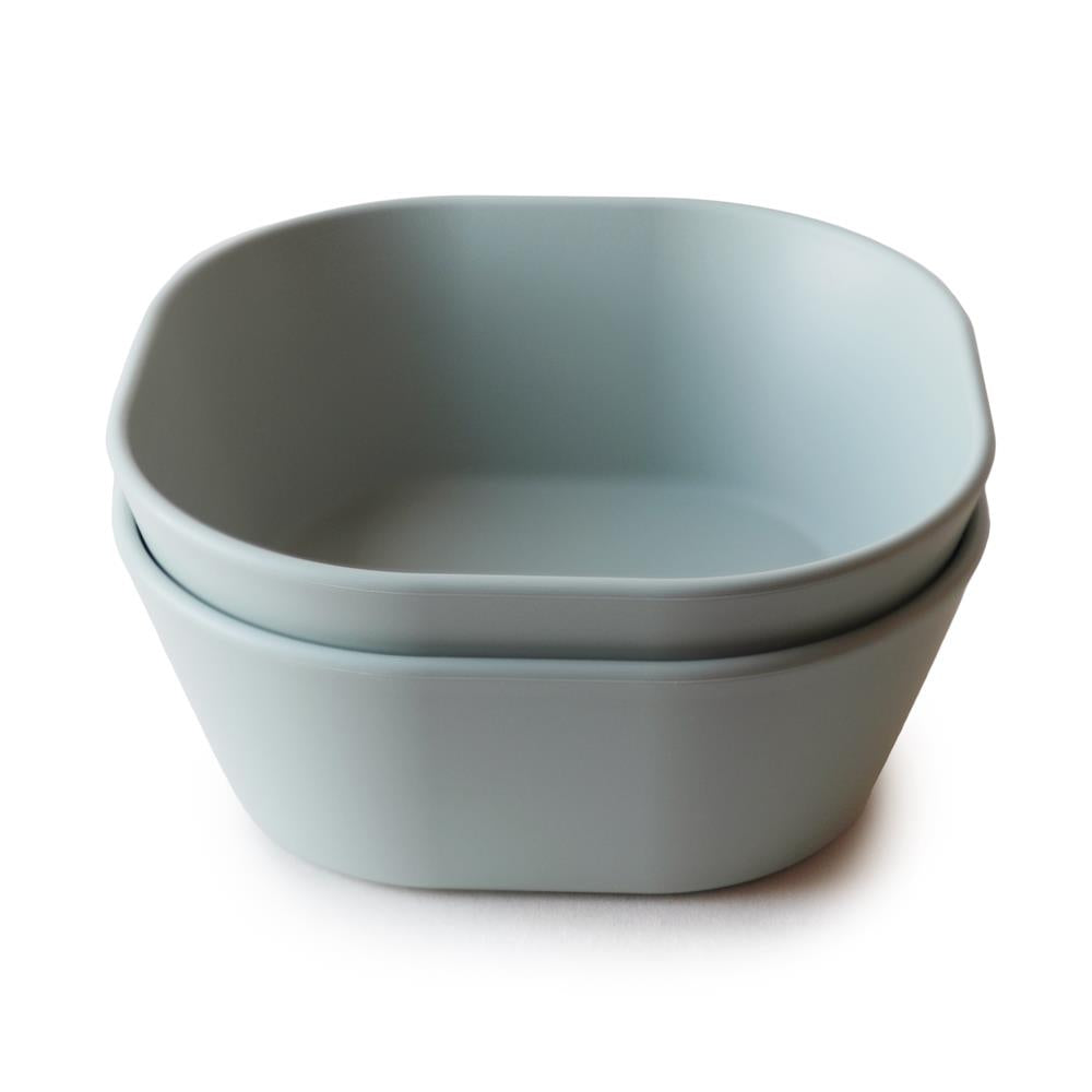 Mushie Kinderschüssel 2er Set, Sage, quadratisch, BPA-frei