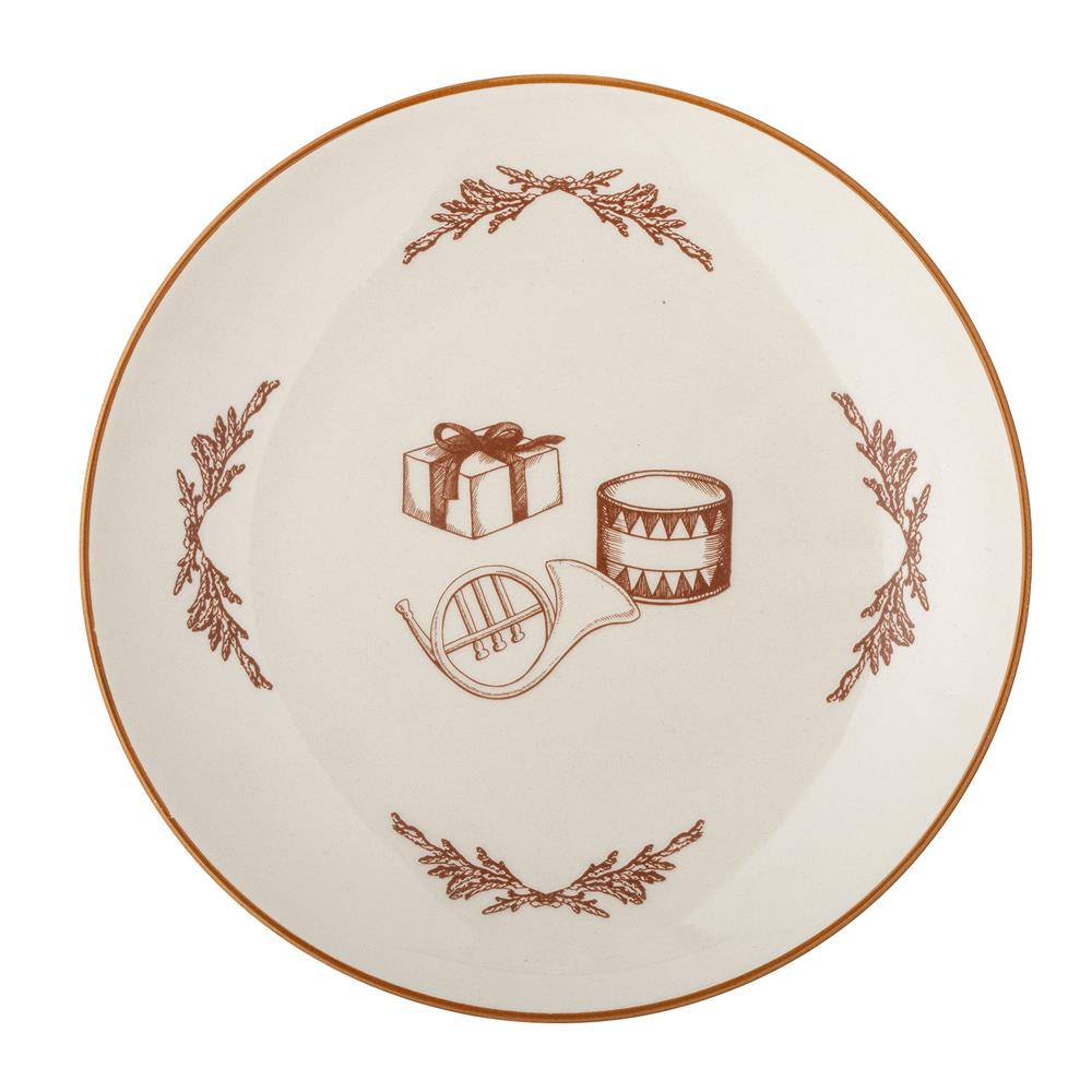 Bloomingville Beth Teller – Weihnachtsteller Ø20,5 cm mit Weihnachtsmotiven in Rot, dänisches Design