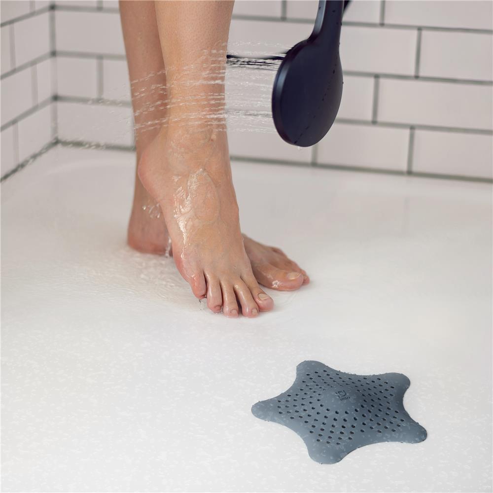 Umbra Starfish Abfluss Haarfänger mit Saugnäpfen, Silikon Abflusssieb, in Schieferblau