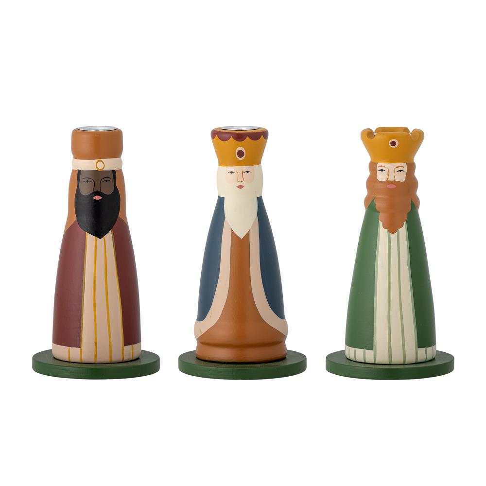 Bloomingville Betiel Kerzenhalter 3er Set Heilige Drei Könige Buche