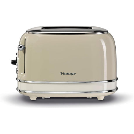 Ariete Vintage Toaster, Beige, 2-Scheiben-Toaster mit 6 Bräunungsstufen, 810W