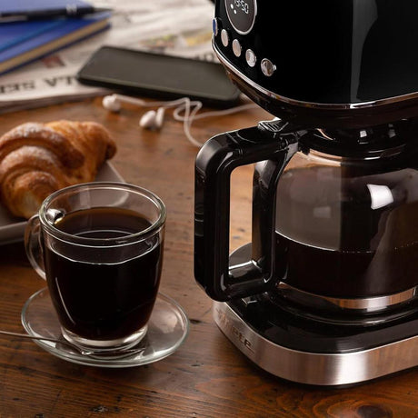 Ariete Moderna Filterkaffeemaschine, Schwarz, 15 Tassen Kaffeemaschine, mit Glaskanne