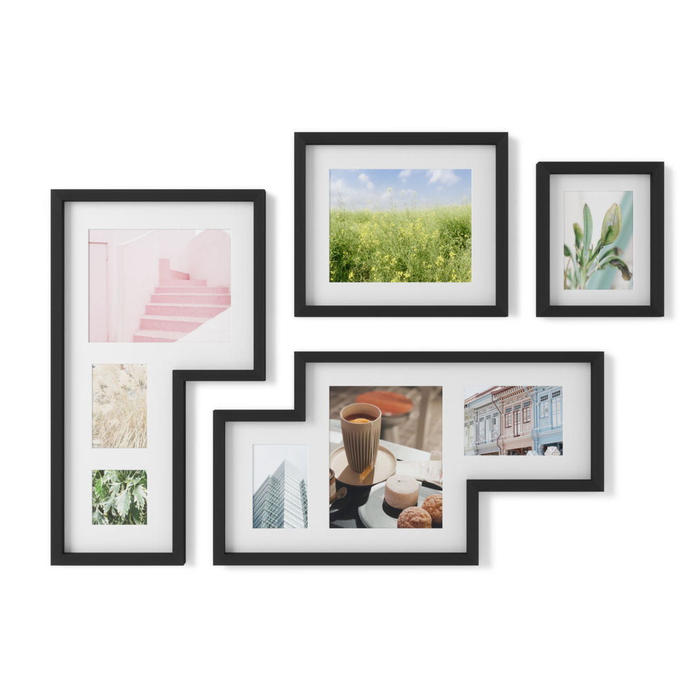 Umbra Mingle Galerie Bilderrahmen-Set und Fotocollage in Schwarz, 4-teilig