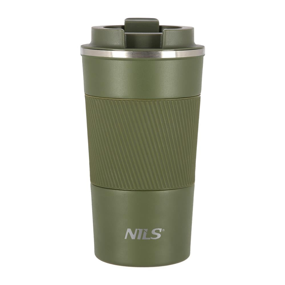 NILS Thermobecher 500 ml Edelstahl grün auslaufsicher Coffee-to-go-Becher für Camping Reisen Alltag