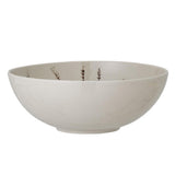 Bloomingville Bea Servierschüssel, Natur, 3,5L, Steingut, mit Blumenmotiv, dänisches Design