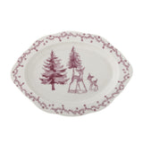 Bloomingville Wonderland Servierplatte Rosa Steingut Weihnachtsteller 31 cm